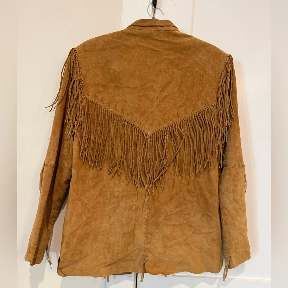 SCULLY‎ Leather Brown Suede Fringe Jacket Size Large